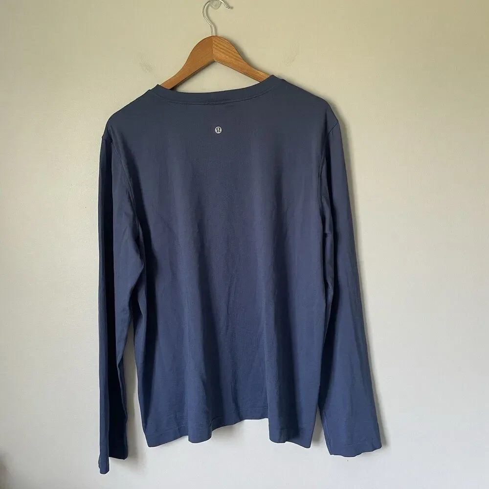 Lululemon Swiftly Relaxed Long-Sleeve Top Hip Length Athletic Navy Blue Size 12